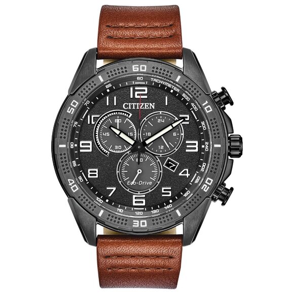 Citizen Men's Brycen Chronograph Solar Eco-Drive Brown Watch 45 MM AT2447-01E - Picture 1 of 6